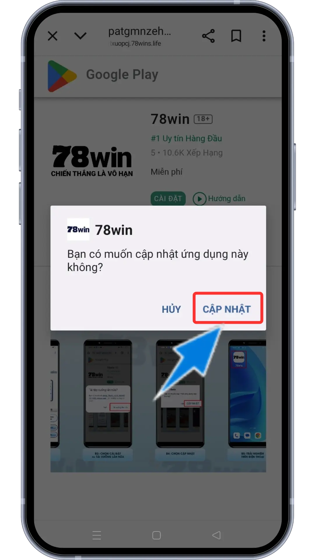 Bước 4 : Chọn Cập Nhật
